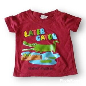 12-18m Newport Aquarium Later Gator Short Sleeve Souvenir Tee Shirt